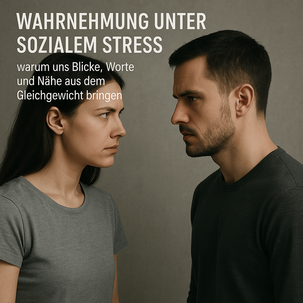 Soziale Spannung aktiviert Stressmechanismen. Erfahre, wie Blicke und Nähe unsere Wahrnehmung formen – und was das über uns verrät.